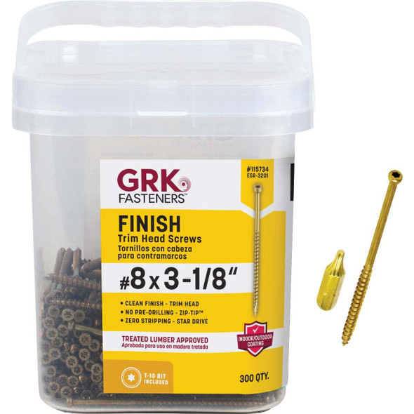 GRK #8 x 3-1/8 In. Star Drive Steel Trim Screw (300-Count) 115734