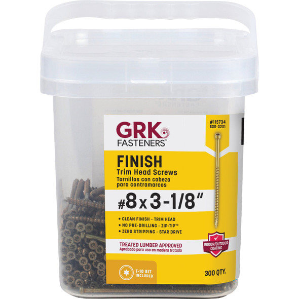 GRK #8 x 3-1-8 In. Star Drive Steel Trim Screw (300-Count) 115734 247649