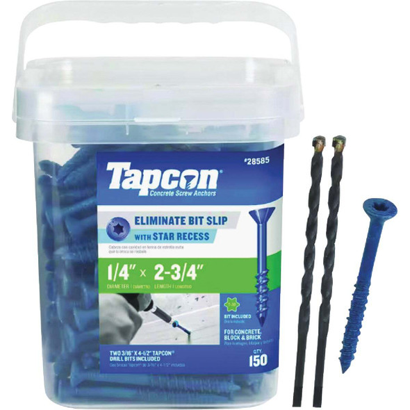 Tapcon 150ct 1/4x2.75" Sh Screw 28585