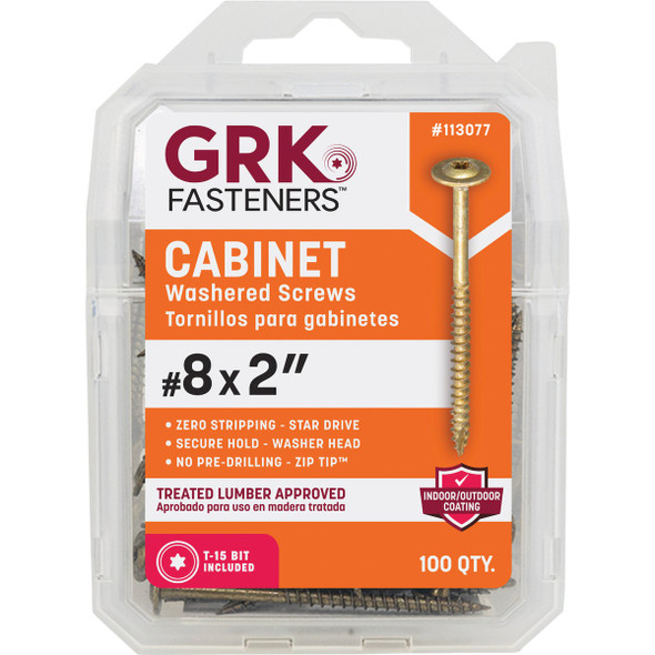 GRK #8 x 2 In. Star Drive Cabinet Screw (100-Count) 113077