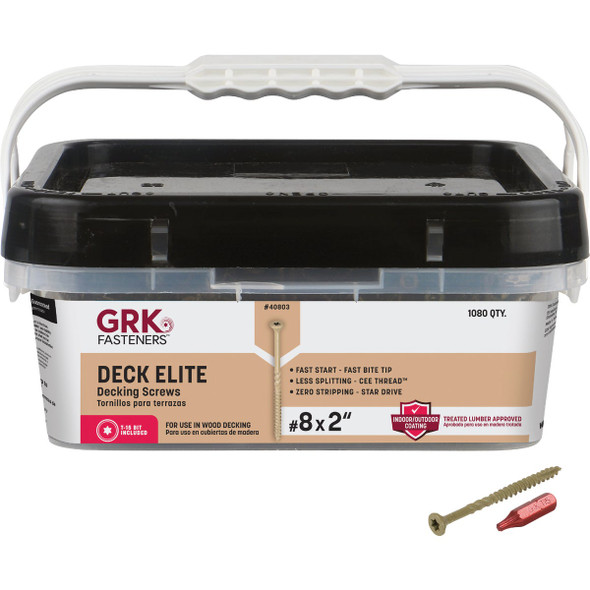 GRK Deck Elite #8 x 2 In. Star Drive Bugle-Head Deck Screw (1080-Count) 40803