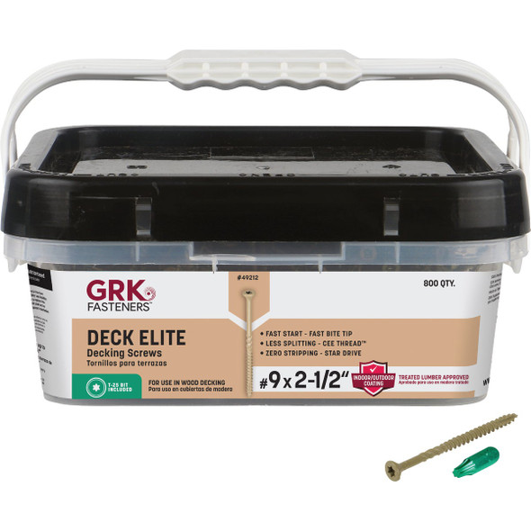 GRK Deck Elite #9 x 2-1/2 In. Star Drive Bugle-Head Deck Screw (800-Count) 49212