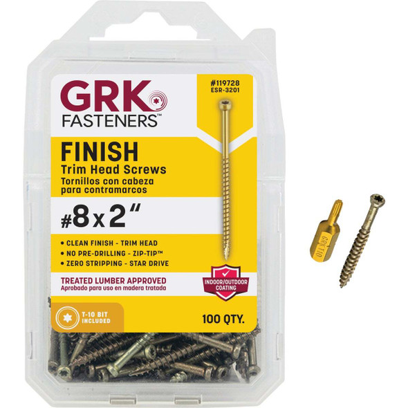 GRK #8 x 2 In. Star Drive Steel Trim Screw (100-Count) 119728