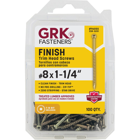 GRK #8 x 1-1/4 In. Star Drive Steel Trim Screw (100 Ct.)