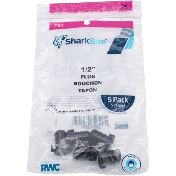 SharkBite PEX-B 1-2 In. Poly Alloy Barb Plug (5-Pack) UP514A5 455384