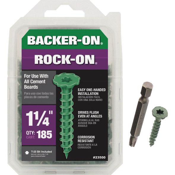 Backer-On Rock-On #9 x 1-1/4 In. Star Drive Cement Board Screws (185 Ct.) 23500