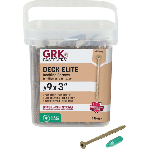 GRK Deck Elite #9 x 3 In. Star Drive Bugle-Head Deck Screw (350 Ct.) 10903