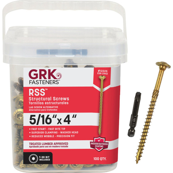 RSS 100ct 5/16x4 Strct Screw 12225