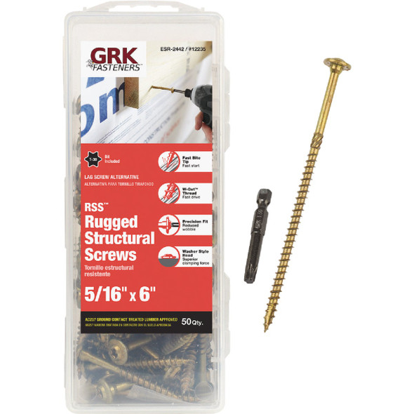 RSS 50ct 5/16x6 Strctr Screw 12235