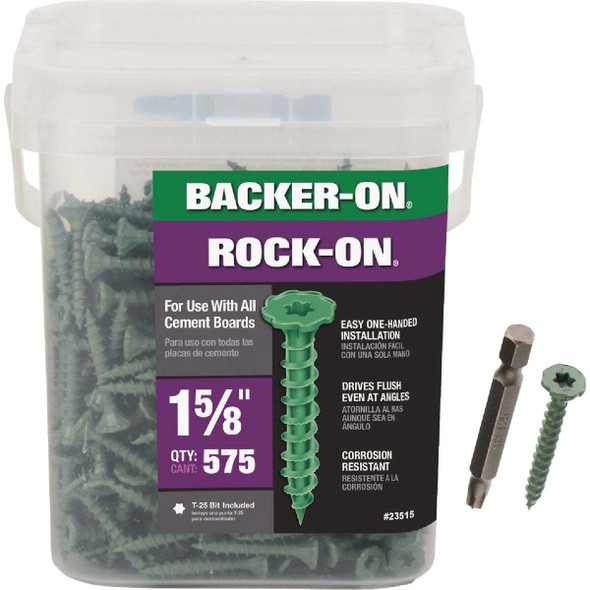 Backer-On Rock-On #9 x 1-5/8 In. Star Drive Cement Board Screws (575-Count)