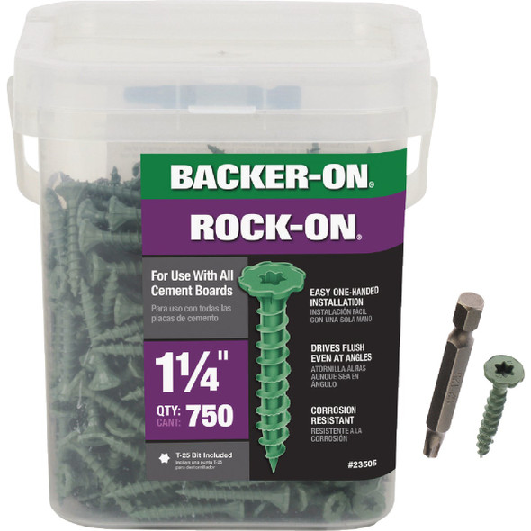 Backer-On Rock-On #9 x 1-1/4 In. Star Drive Cement Board Screws (750 Ct.) 23505