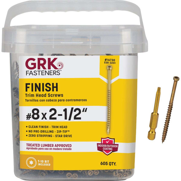 GRK #8 x 2-1/2 In. Star Drive Steel Trim Screw (605 Ct.) 16730