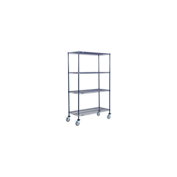 Nexel 4 Shelf Truck Nexelon 30""W x 18""D x 60""H Polyurethane Swivel Casters 2
