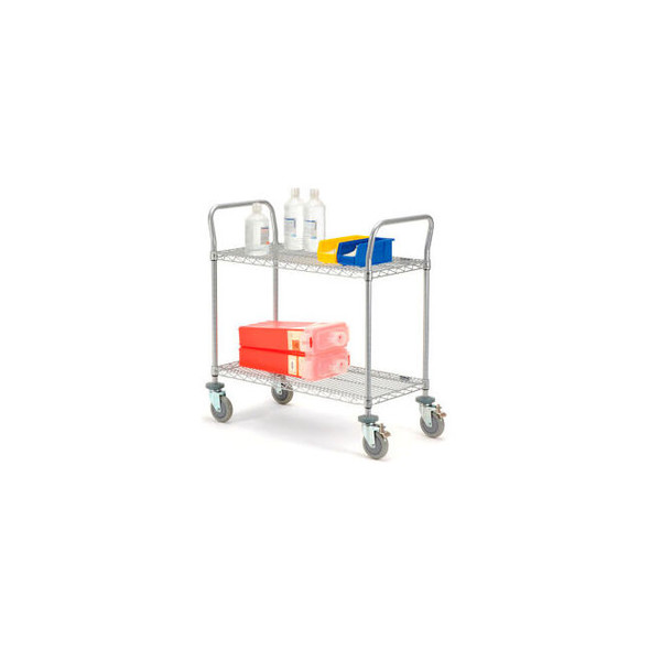 Nexel Utility Cart 2 Shelf Nexelate 60""W x 24""D x 39""HPoly Casters4 Swivel2 B