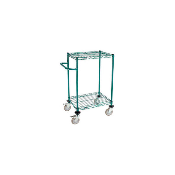 Nexel 2 Shelf Push Cart Poly-Green24""W x 18""D x 40""H Poly Casters4 Swivel 2 B
