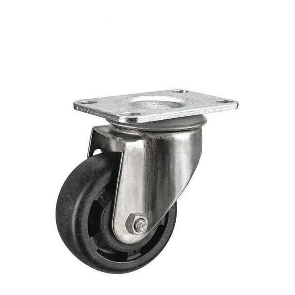 Swivel NSF-Listed Plate Caster,Glass Filled Nylon,3in,200lb