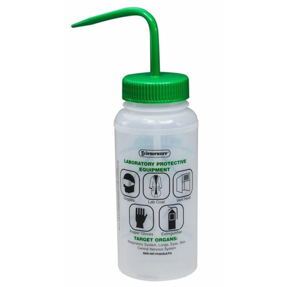 Sp Scienceware Wash Bottle,Std,16 oz,Methanol,Green,PK6 F11646-0623