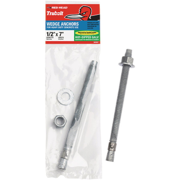 Red Head 1/2 In. x 7 In. Galvanized Wedge Anchor 50307