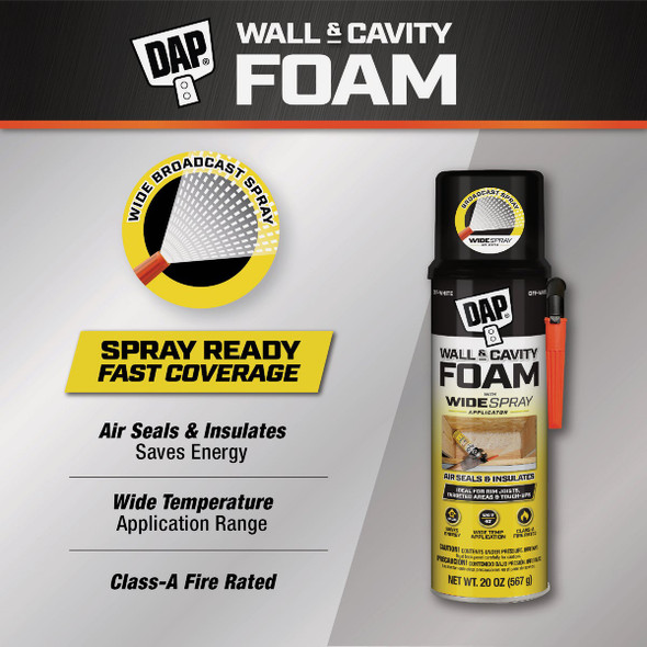 DAP Wall & Cavity 20 Oz. Foam Sealant with Widespray Applicator 7565000370 114438