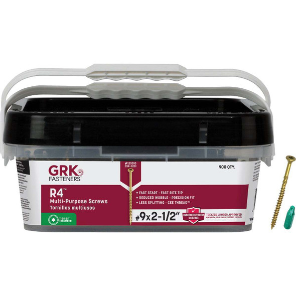 GRK R4 #9 x 2-1/2 In. Star Drive Multi-Purpose Wood Screw (900-Count) 121010
