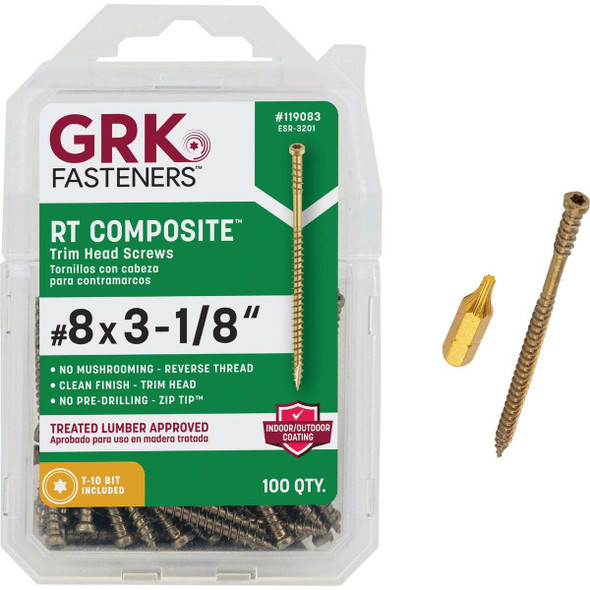 GRK RT #8 x 3-1/8 In. Star Drive Composite Screw (100 Ct.) 119083