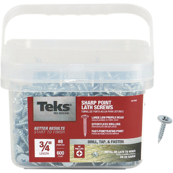 Teks #8 x 3/4 In. Modified Truss Head Sharp Point Lath Screw (600-Count) 21506