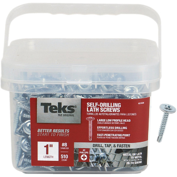 Teks #8 x 1 In. Modified Truss Head Drill Point Lath Screw (510-Count) 21530