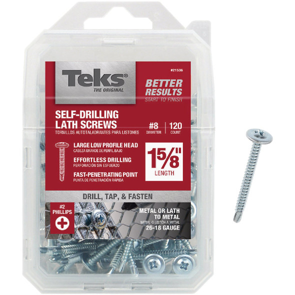 Teks #8 x 1-5/8 In. Modified Truss Head Drill Point Lath Screw (120-Count) 21536