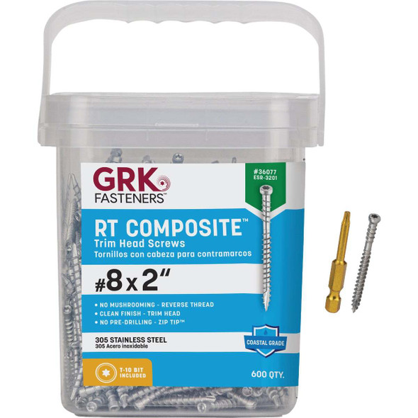 GRK RT #8 x 2 In. Star Drive Stainless Steel Composite Screw (600 Ct.) 36077