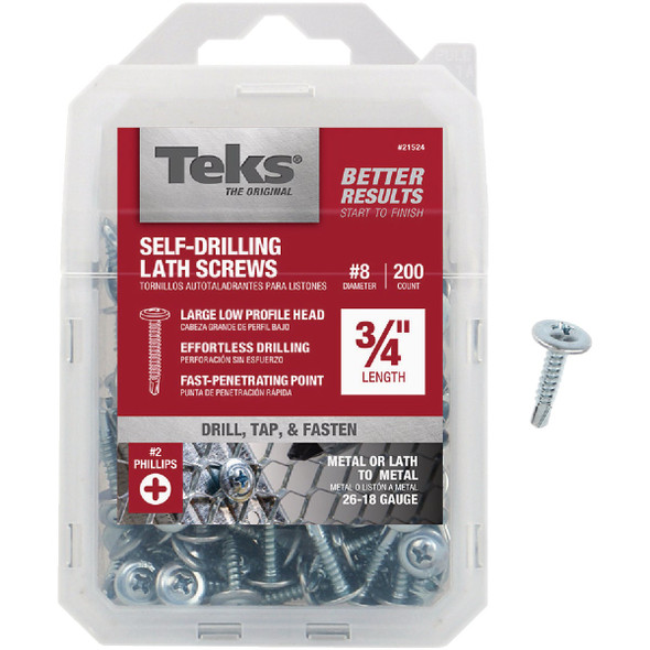 Teks #8 x 3/4 In. Modified Truss Head Drill Point Lath Screw (200-Count) 21524