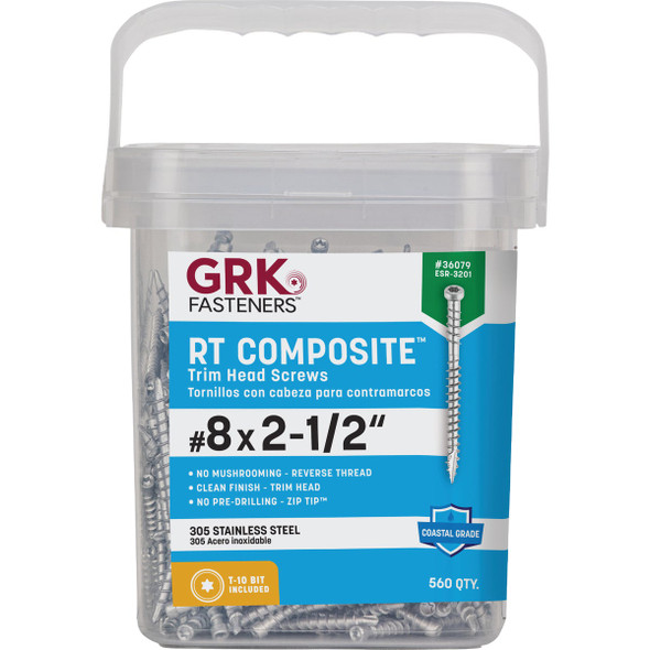 GRK RT #8 x 2-1-2 In. Star Drive Stainless Steel Composite Screw (560-Count) 36079 253550