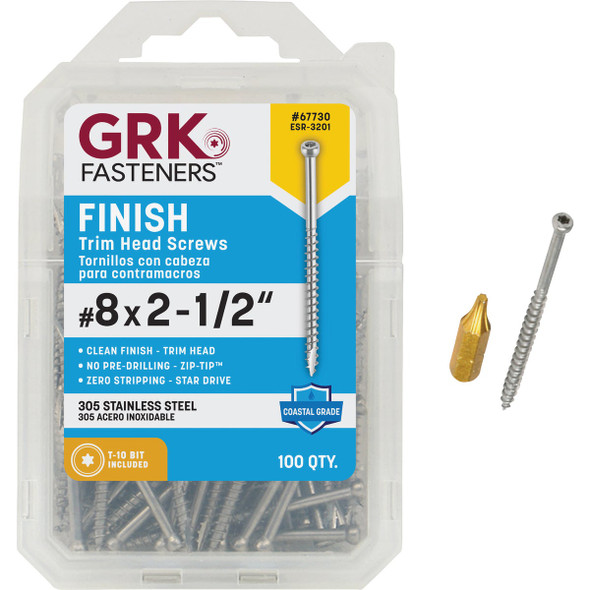 GRK #8 x 2-1/2 In. Star Drive Stainless Steel Trim Screw (100 Ct.)