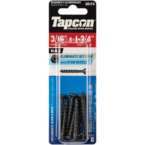 Tapcon 8ct 3/16x1.75" Scr Anchr 28173