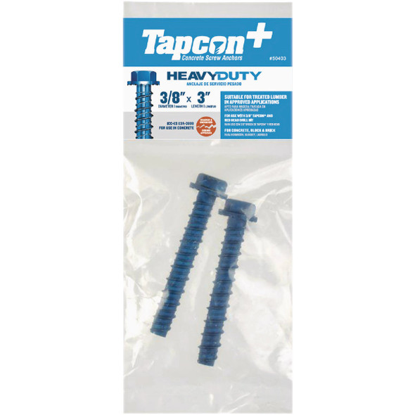 Tapcon 2ct 3/8x3" Scr Anchr 50403