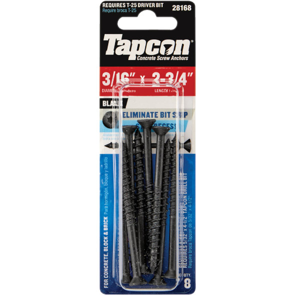 Tapcon 8ct 3/16x2.75" Scr Anchr 28168