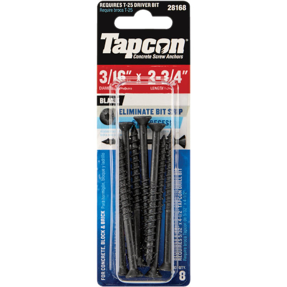 Tapcon 8ct 3/16x2.75" Scr Anchr 28168