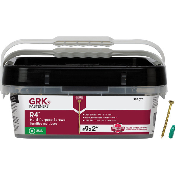 GRK R4 #9 x 2 In. Star Drive Multi-Purpose Wood Screw (990-Count) 120990