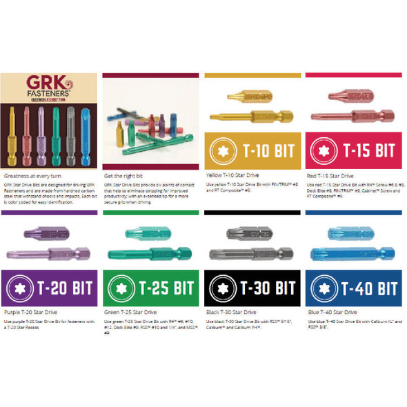 GRK 2 In. T30 Star Drive Impact Screwdriver Bit (25-Count) 86451 207325