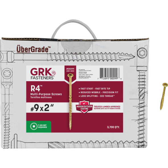 GRK R4 #9 x 2 In. Star Drive Multi-Purpose Wood Screw (3700-Count) 00099