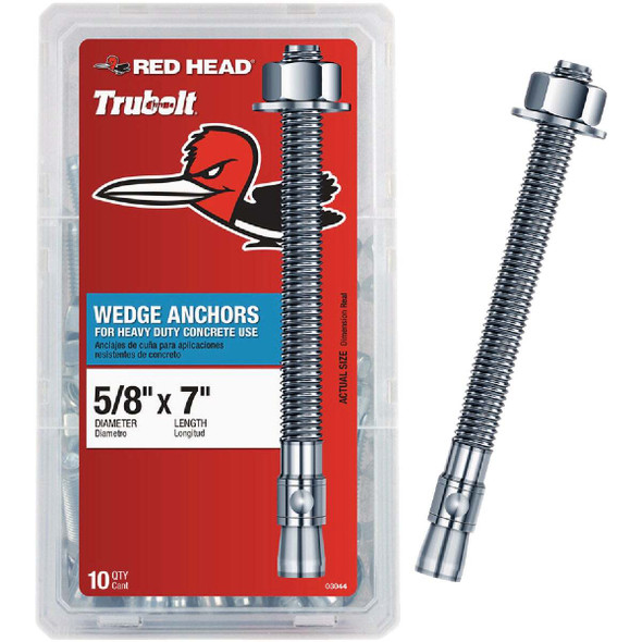 Red Head 5/8 In. x 7 In. Concrete Wedge Anchor (10-Count) 03044