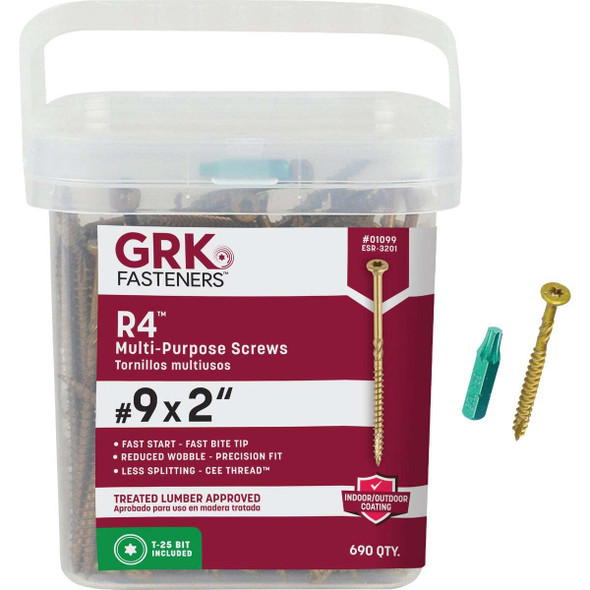 GRK R4 #9 x 2 In. Star Drive Multi-Purpose Wood Screw (690 Ct.) 01099