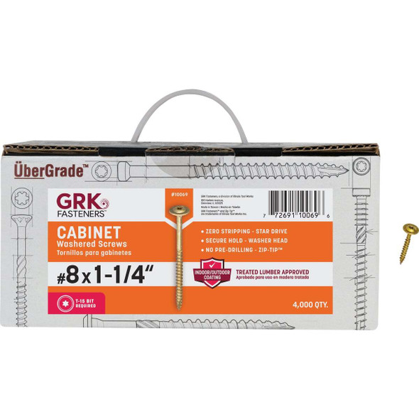 GRK #8 x 1-1/4 In. Star Drive Cabinet Screw (4000-Count) 10069