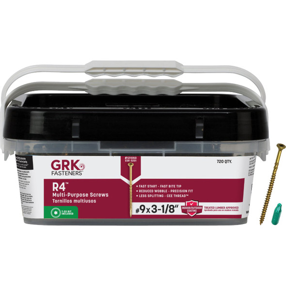 GRK R4 #9 x 3-1/8 In. Star Drive Multi-Purpose Wood Screw (720 Ct.) 121050