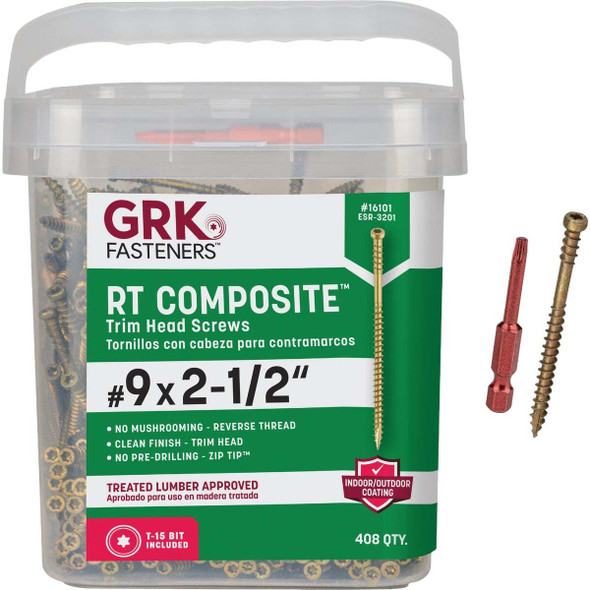 GRK RT #9 x 2-1/2 In. Star Drive Composite Screw (408 Ct.) 16101