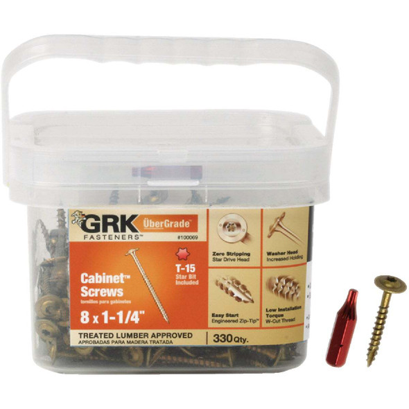 GRK #8 x 1-1/4 In. Star Drive Cabinet Screw (330-Count) 100069