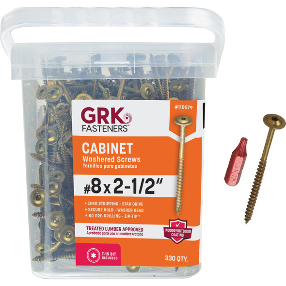 GRK #8 x 2-1/2 In. Star Drive Cabinet Screw (330-Count) 110079