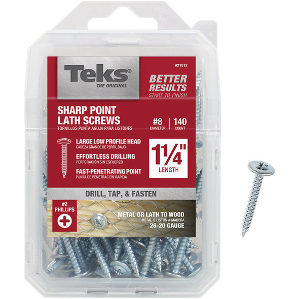 Teks #8 x 1-1/4 In. Modified Truss Head Sharp Point Lath Screw (140-Count) 21512