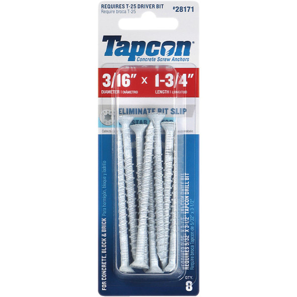 Tapcon 8ct 3/16x1.75" Scr Anchr 28171