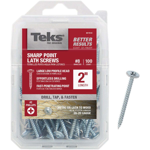 Teks #8 x 2 In. Modified Truss Head Sharp Point Lath Screw (100 Ct.) 21518