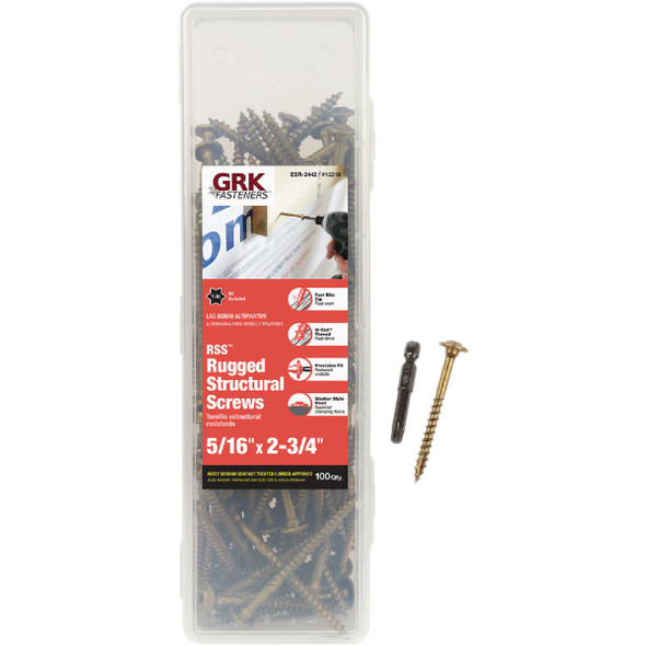 RSS 100ct 5/16x2.75 Str Scrw 12219
